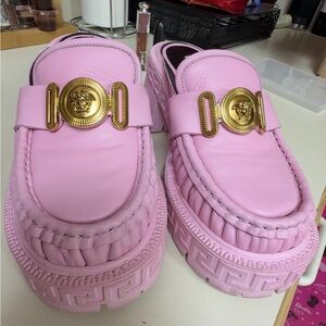 Versace Pink and Gold Mules
